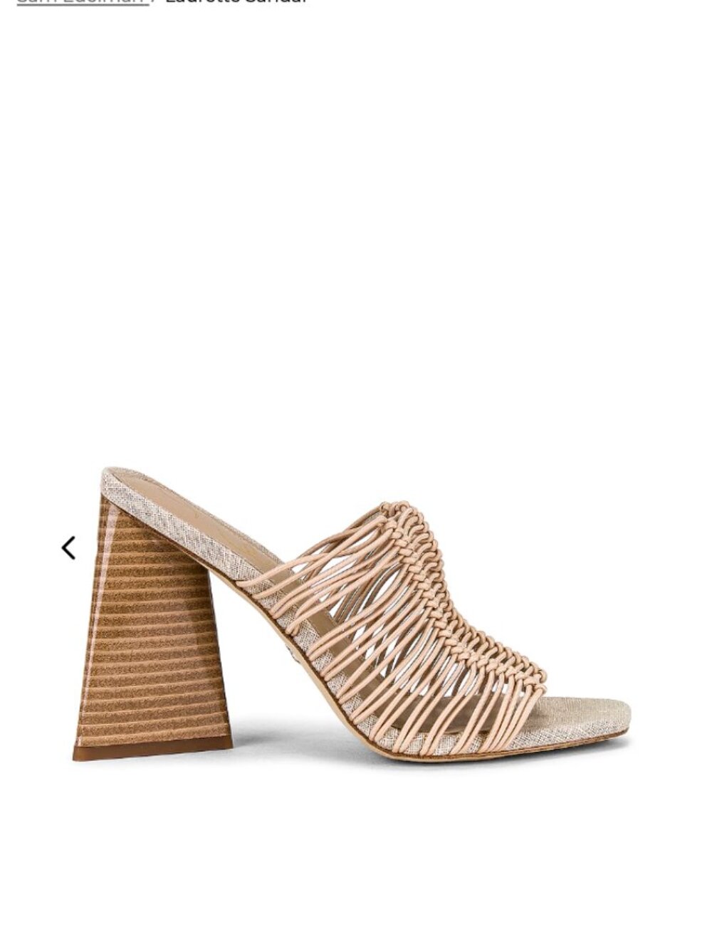 Sam Edelman Laurette Sandal | Nude Knotted Cord Block Heel Mules | Size 8.5 🤍